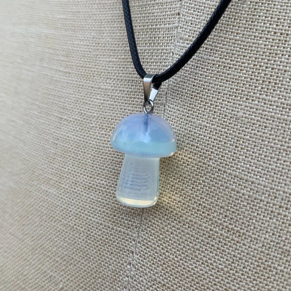 Handmade Genuine Stone Mushroom Amulet Necklace - Picture 9 of 12